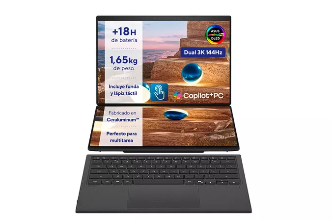 Port&aacute;til Asus Zenbook Duo OLED UX8407AA-SN504W Intel Core Ultra 9 386H 32GB 1TB 14" 3K W11H