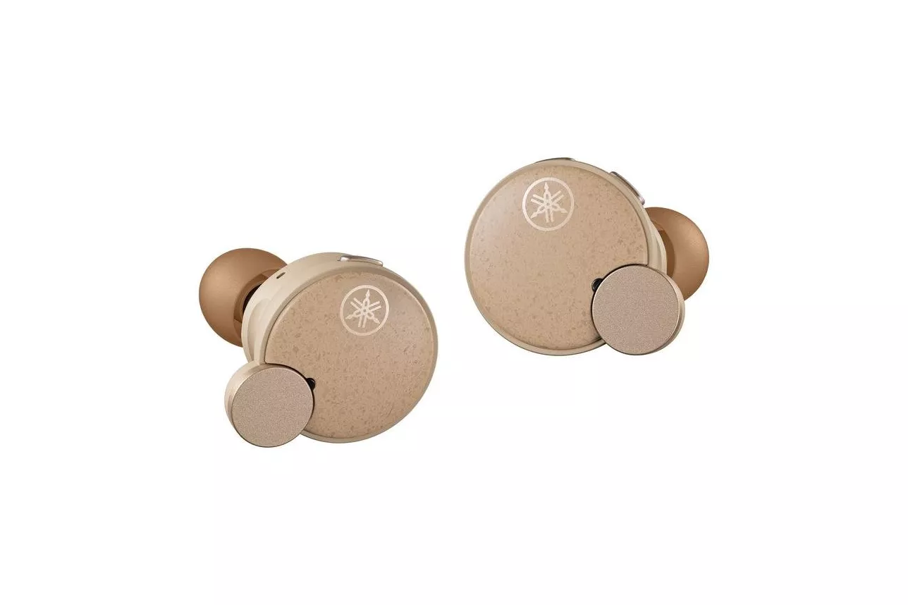 Auriculares Yamaha TW-E7B inal&aacute;mbricos Bluetooth con Cancelaci&oacute;n Activa de Ruido, Micr&oacute;fono y protecci&oacute;n IPX5, beige