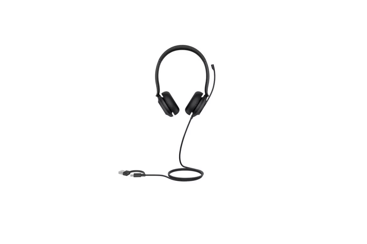 Auriculares Yealink UH35 Dual con cable USB-C/A para llamadas y m&uacute;sica negros
