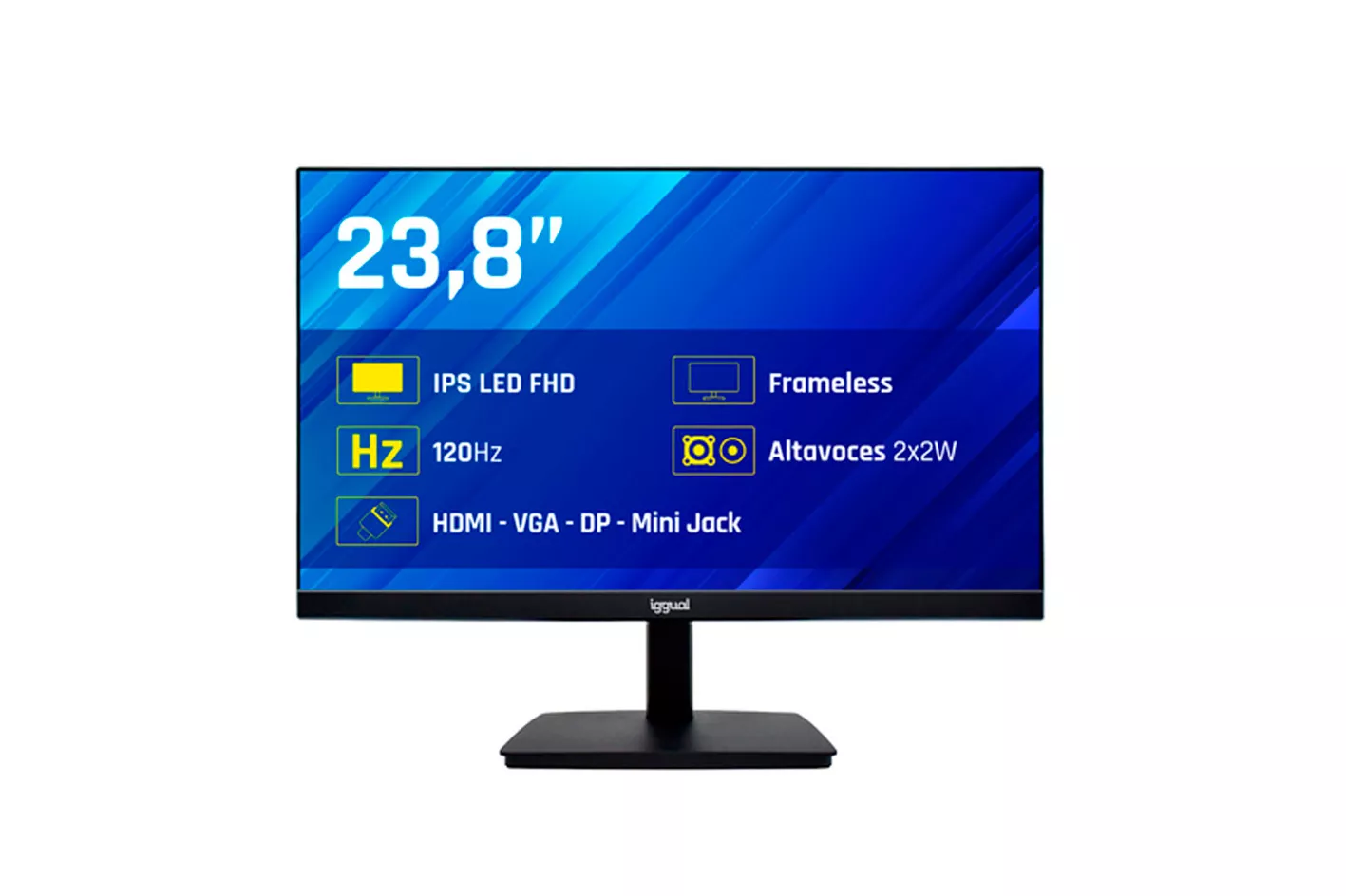 Monitor iggual ML24SPC 24" FHD IPS 120Hz 1ms DisplayPort 1.2 HDMI 1.4 VGA Especial Para Mini PC