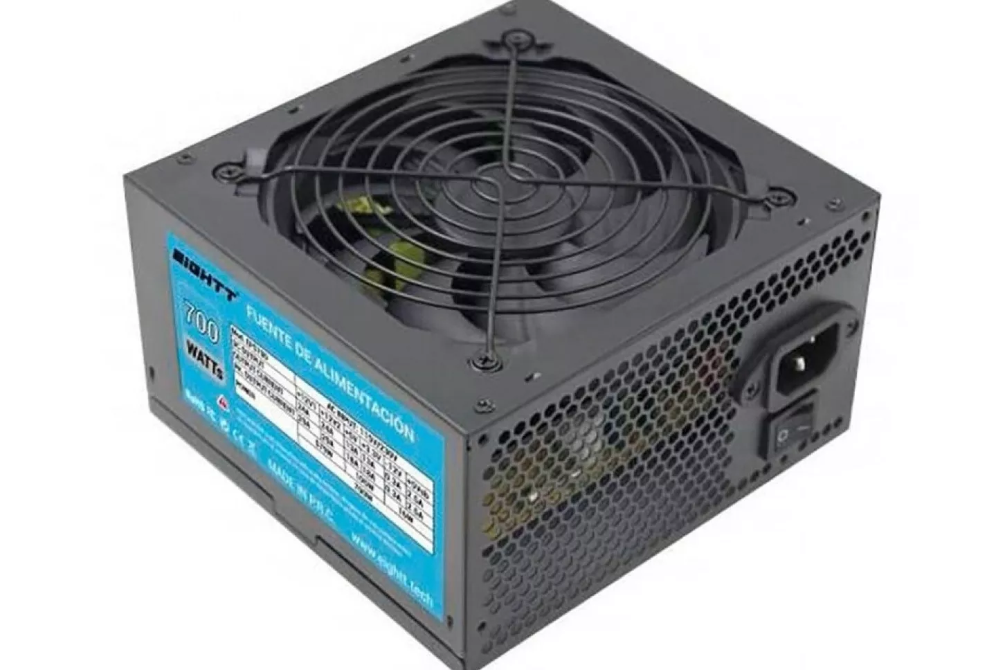 FUENTE ALIMENTACION EIGHTT 700W VENTILADOR SILENCIOSO DE 12 CM 4X SATA 2X MOLEX