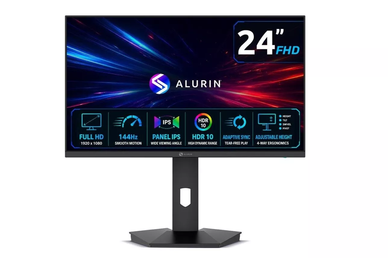 Monitor Alurin CoreVision 24&Prime; Full HD IPS 144Hz 1ms Adaptive Sync HDR10 Regulable en Altura
