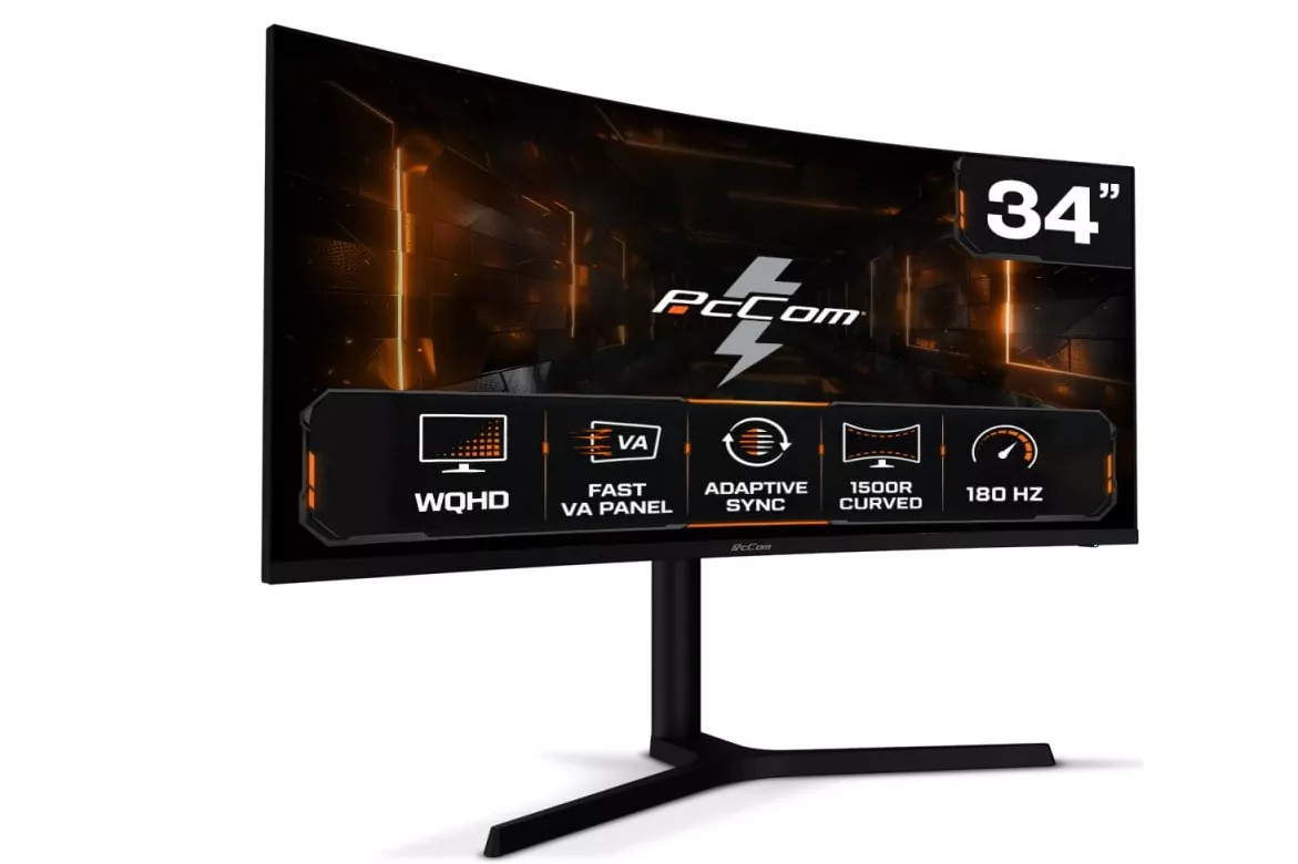 PcCom Elysium Pro Monitor gaming 34" VA WQHD 180 Hz Adaptive Sync