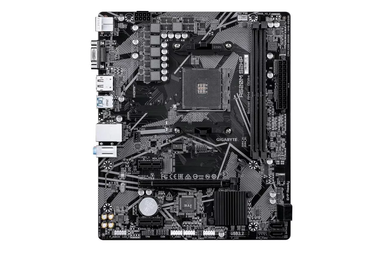Placa Base GIGABYTE A520M S2HP AMD A520 AM4 DDR4 Micro ATX Gigabit Ethernet RGB