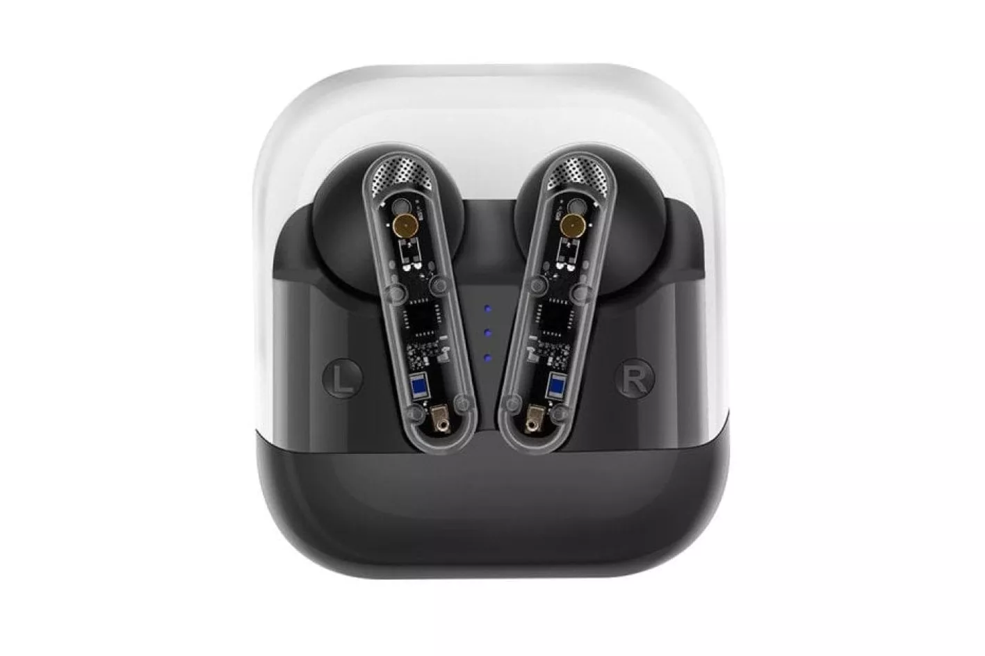 Kinsi AKZ-S26 Auriculares Inal&aacute;mbricos con Funda Transparente Negros