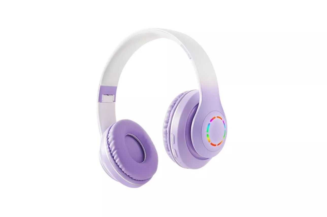 Kinsi B39M Auriculares Inal&aacute;mbricos Bluetooth RGB Morado