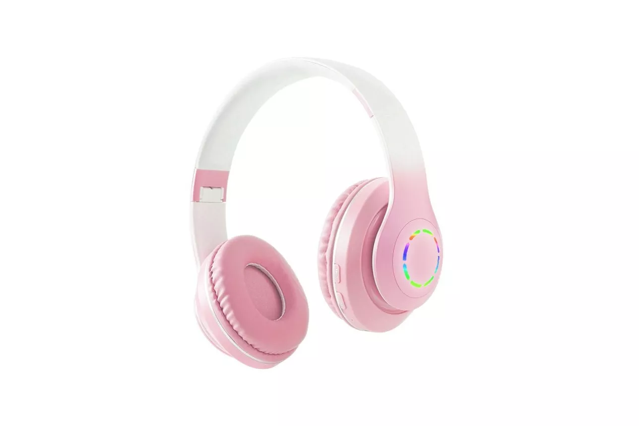 Kinsi B39M Auriculares Inal&aacute;mbricos Bluetooth RGB Rosas