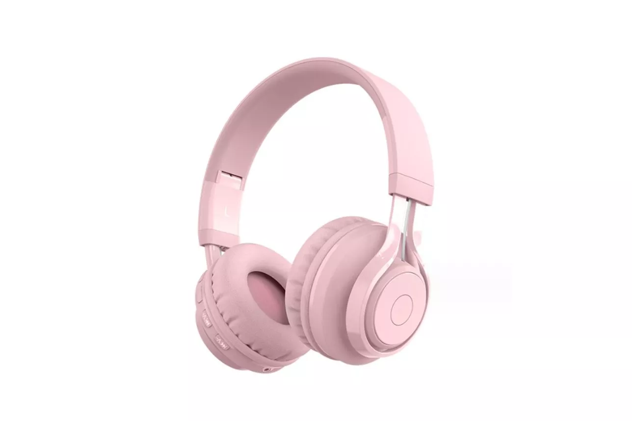 Kinsi BT06C Auriculares Inal&aacute;mbricos Bluetooth Infantiles Student Music Sync Glow Rosa