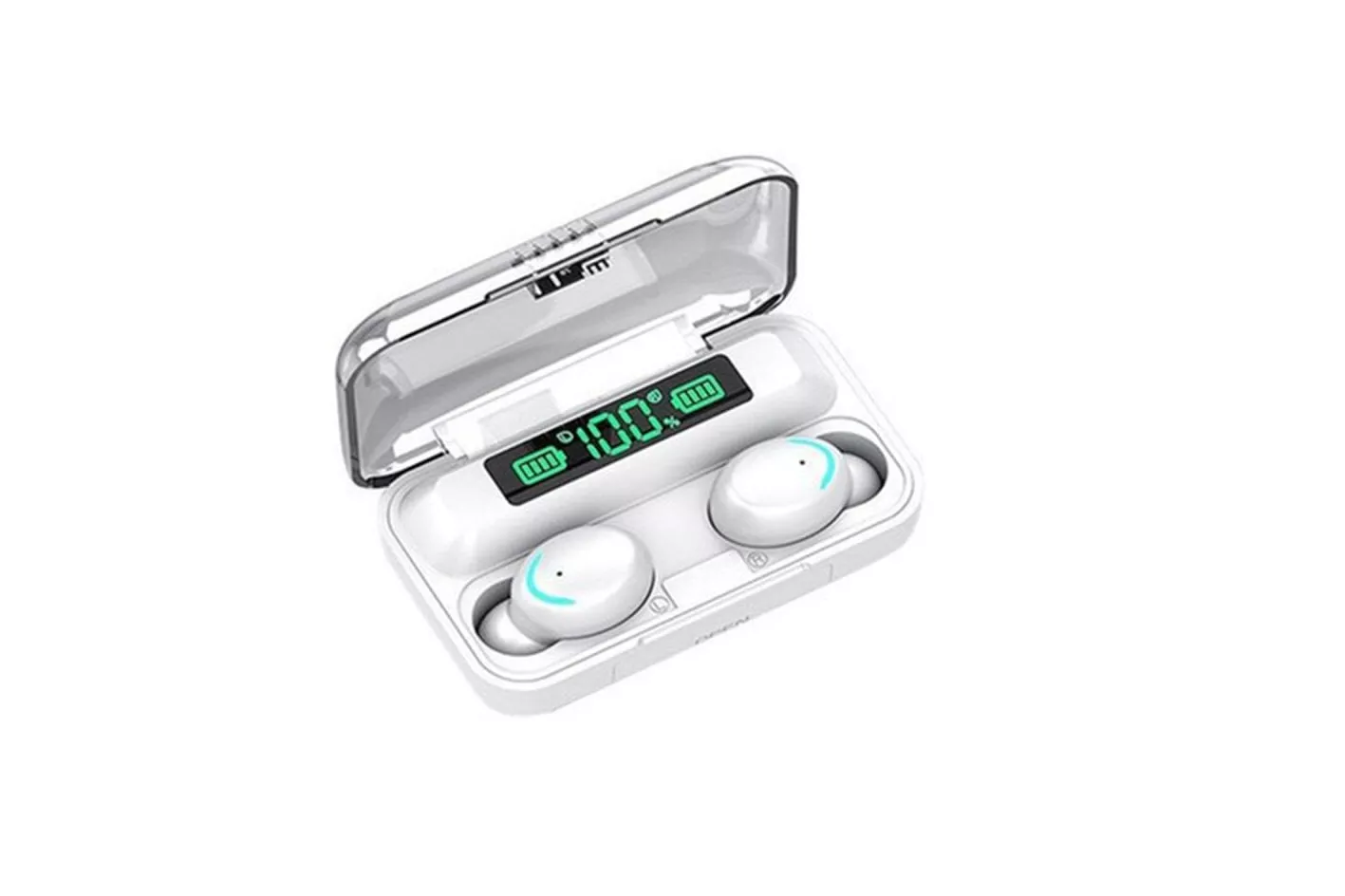 Kinsi F9-32 Auriculares Inal&aacute;mbricos Bluetooth con Pantalla Digital Blancos