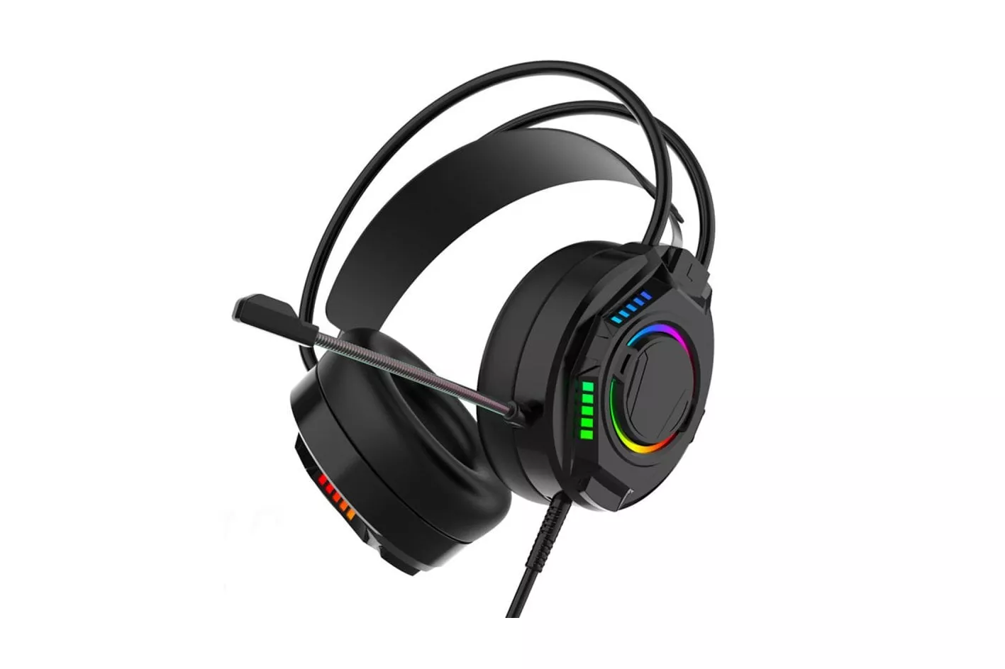Kinsi G502 Auriculares Gaming USB RGB Negros