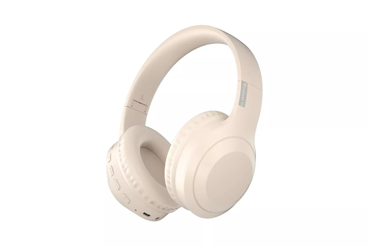 Kinsi H&SV5 Auriculares Inal&aacute;mbricos Bluetooth/Jack3.5/USB-C/Tarjeta TF Crema