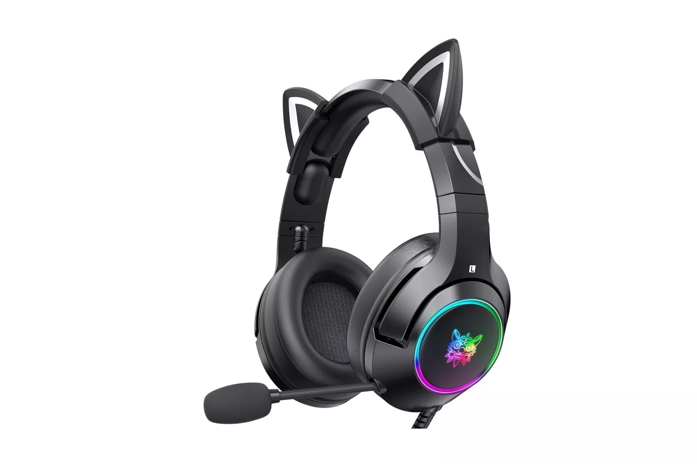 Kinsi K9 Auriculares Gaming RGB con Orejas Negros