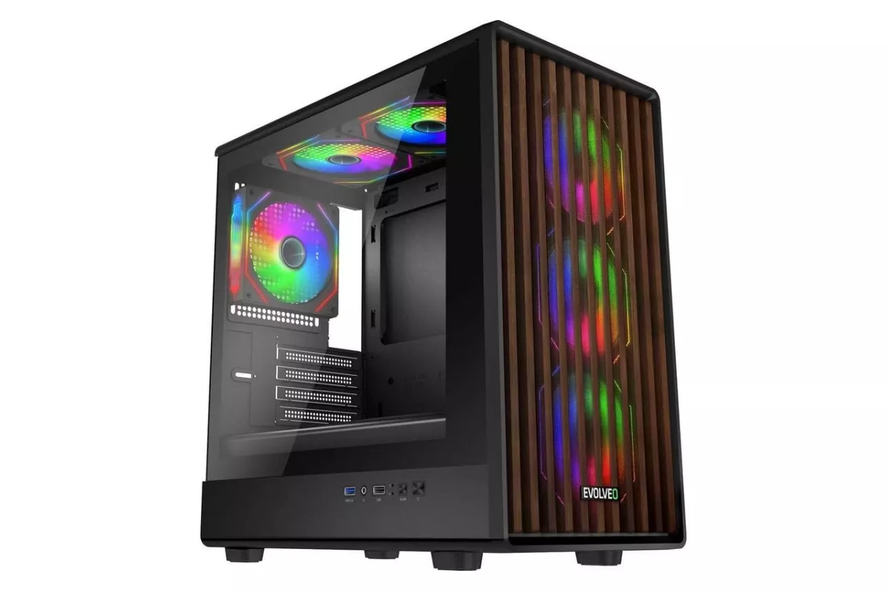 Caja PC Evolveo Panthera Micro ATX ARGB 6 ventiladores 120mm