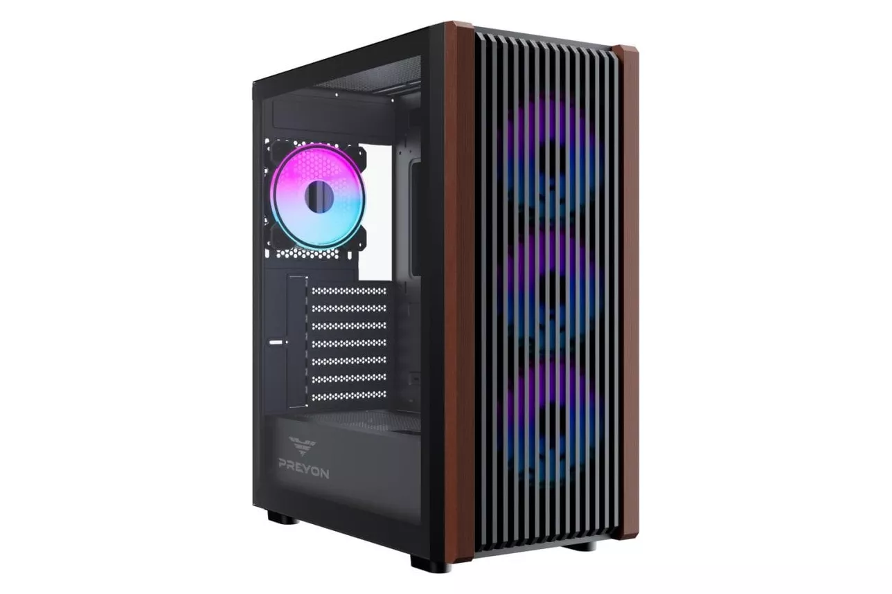 Caja PC PREYON Nest Timber Mid Tower ATX Vidrio ARGB