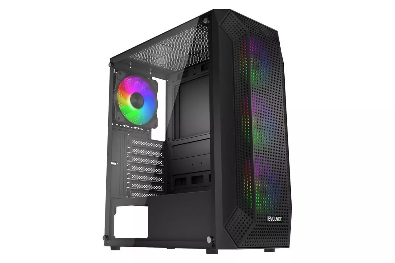 Torre PC Evolveo Xenon Midi Tower ARGB Cristal Templado ATX/mATX/mITX
