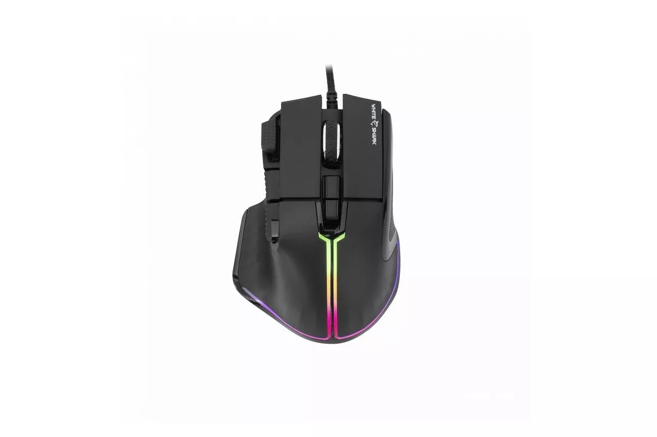 Rat&oacute;n White Shark MARROK Black USB tipo A 12000 DPI Negro 9 botones RGB