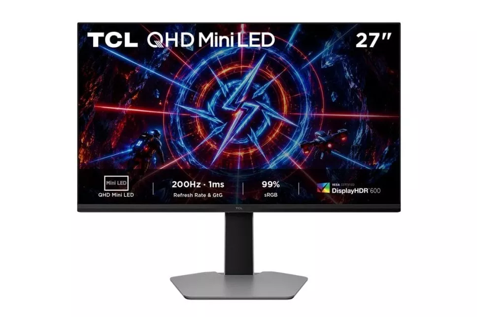 Monitor TCL P2 27P2A 27" 2K QHD 200Hz IPS Mini LED FreeSync Premium ajuste altura