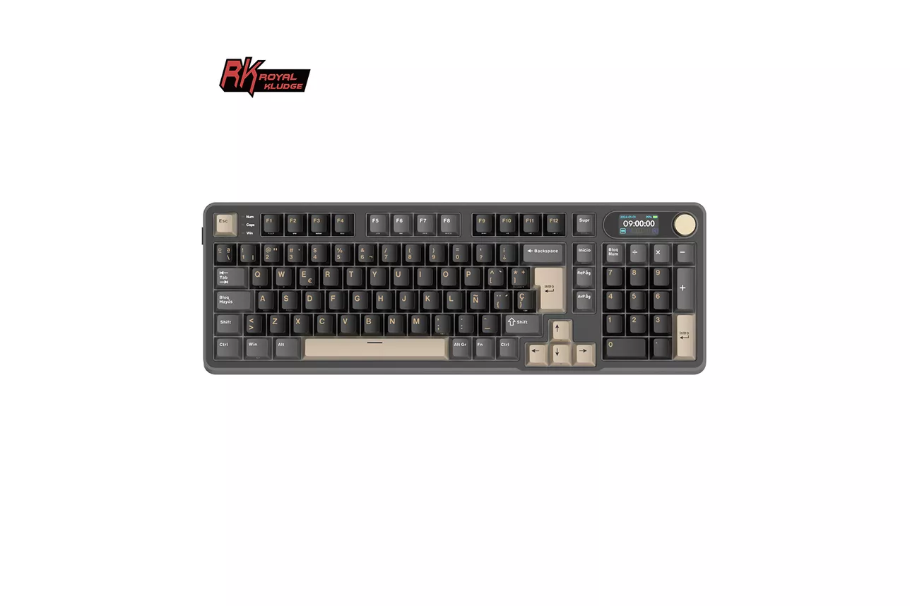 Teclado Royal Kludge RKS98 ISO-ES Hot-Swappable Switch Beige Wireless Phantom