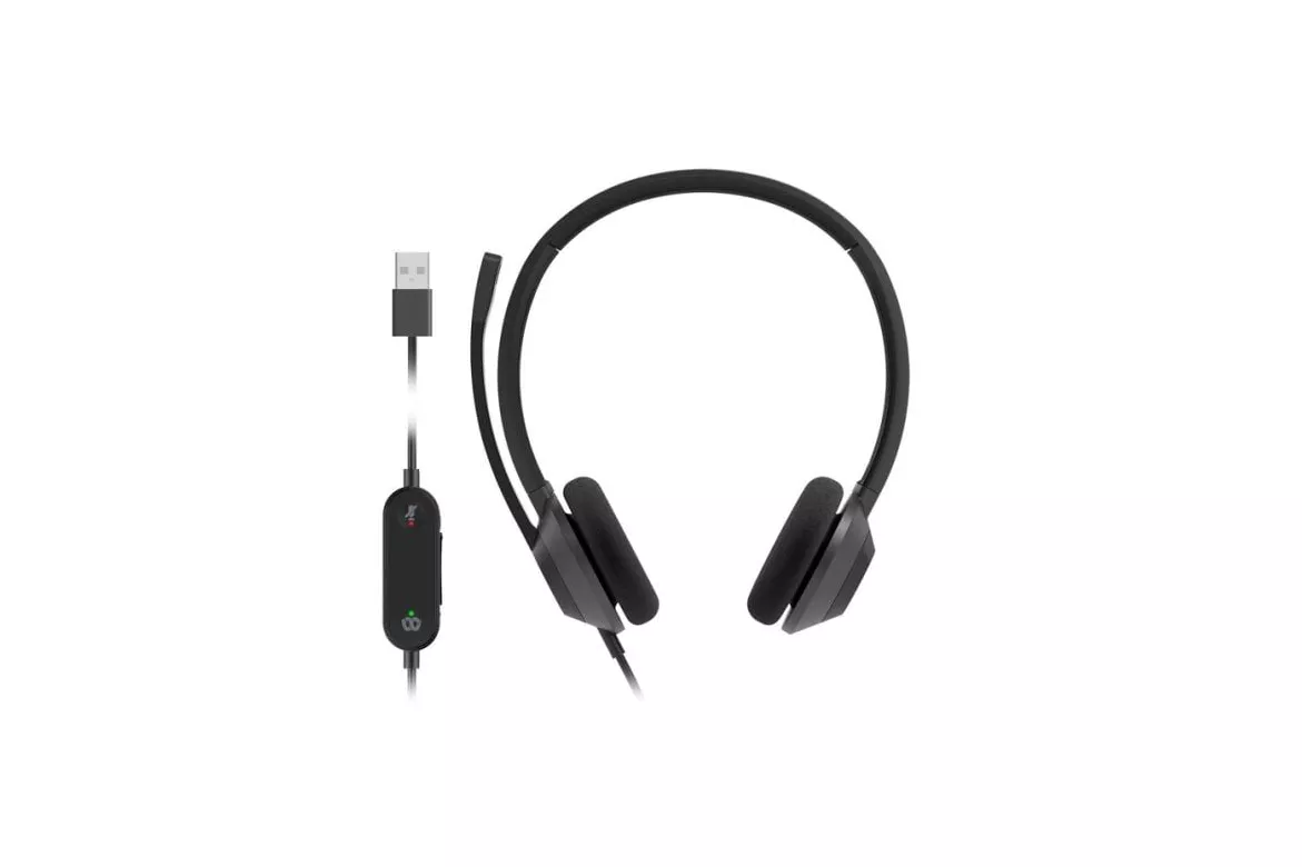Auriculares Cisco 322 con cable USB-A, cancelaci&oacute;n de ruido, oficina y call center, negros