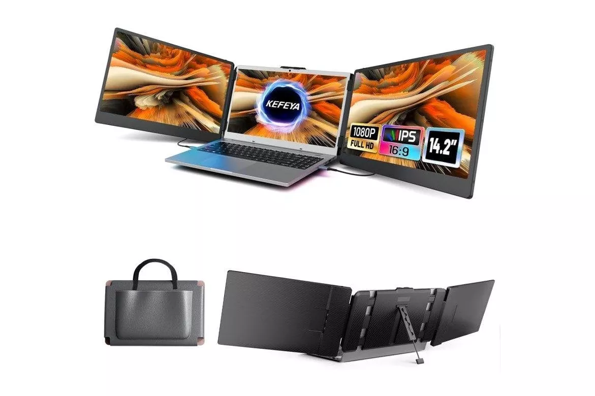 Monitor Kefeya S2 14" FullHD 60Hz IPS Triple Pantalla Port&aacute;til