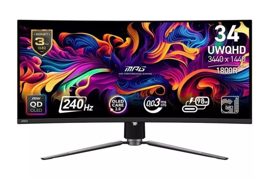 MSI MPG 341CQPX QD-OLED 34" QD-OLED UltraWide QHD 240Hz Curva USB-C