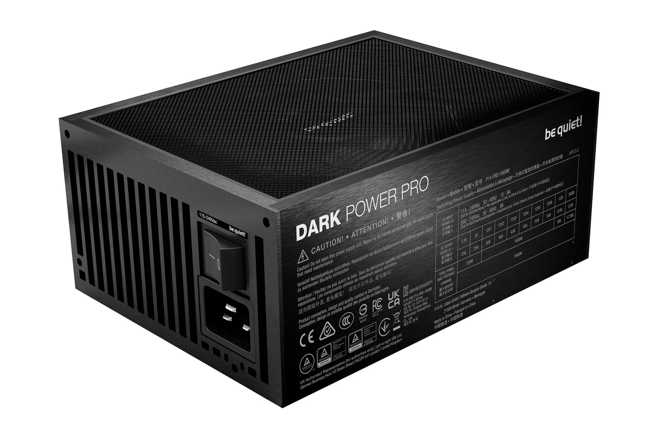 Dark Power Pro 14 IO 1600W, Fuente de alimentaci&oacute;n de PC