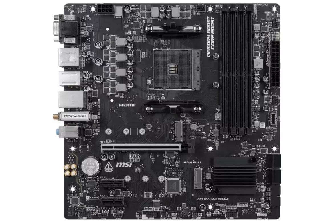 Placa Base MSI B550M-P WiFi6E AMD B550 AM4 DDR4 Micro ATX Bluetooth WLAN