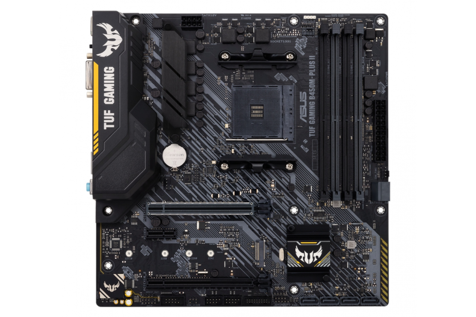 ASUS TUF GAMING B450-PLUS II Scheda Madre Gaming AMD B450 (AM4) ATX Con Doppio M.2, Microfono Con Eliminazione Del Rumore AI, HDMI, DP, USB 3.2 Gen 2 Type-A E Type-C, RGB Aura