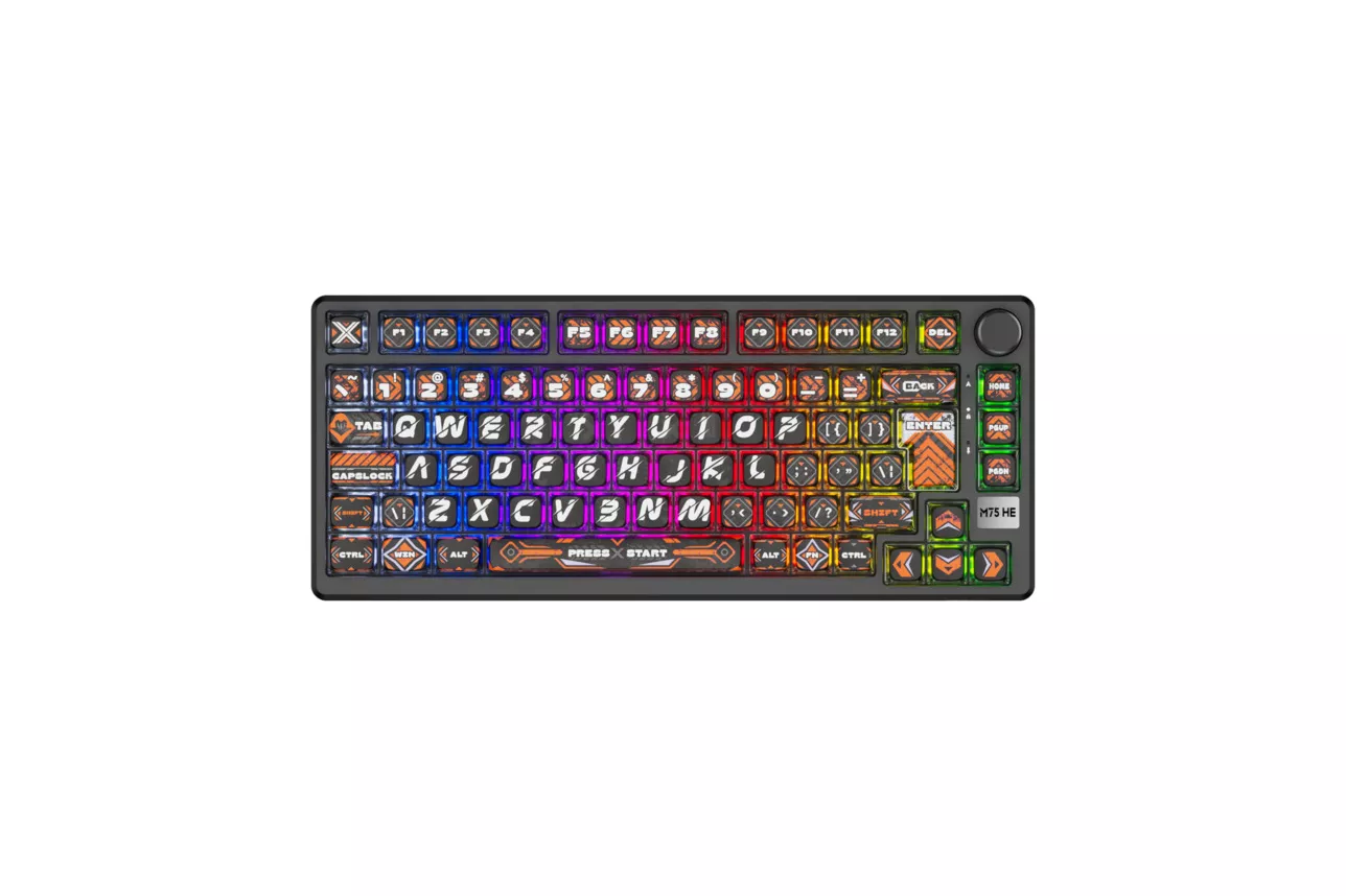 Teclado Royal Kludge RKM75 HE Magnetic Mint Switch