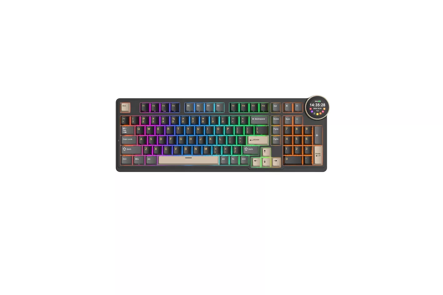 Teclado Royal Kludge RKN99 Tri Mode ISO-ES RGB Hot-Swappable Switch Cream Phantom