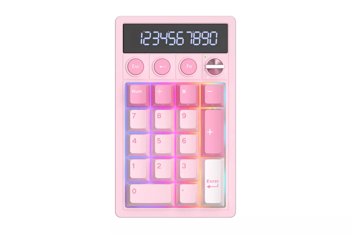 Teclado Royal Kludge RKM20 RGB Hot-Swappable Switch Cream Pink Melody