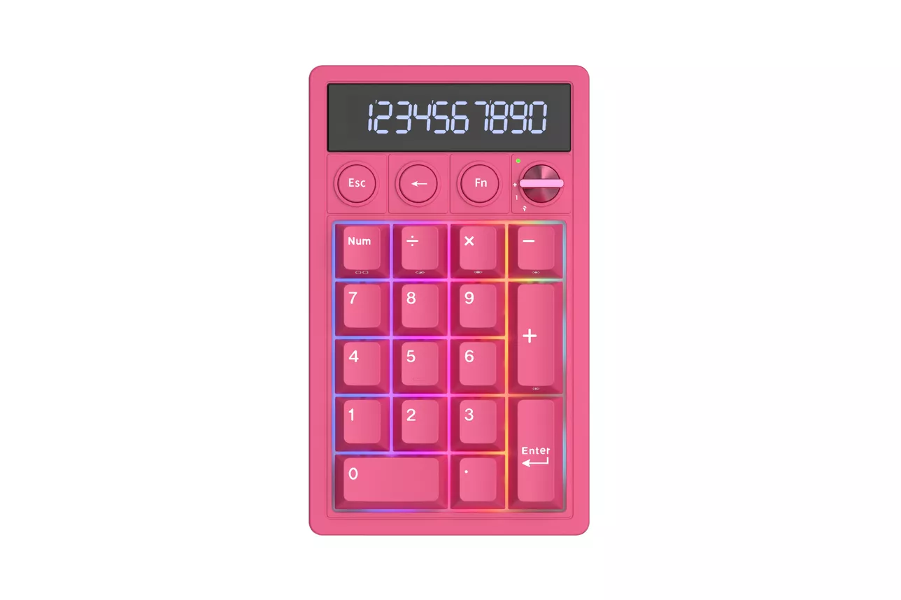 Teclado Royal Kludge RKM20 RGB Hot-Swappable Switch Violet Berry Red