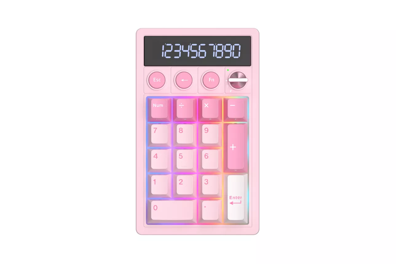 Teclado Royal Kludge RKM20 RGB Hot-Swappable Switch Violet Pink Melody