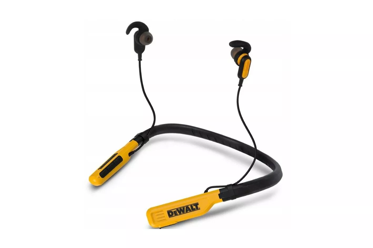 Auriculares Dewalt Jobsite Pro inal&aacute;mbricos Bluetooth con cancelaci&oacute;n de ruido, micr&oacute;fono y protecci&oacute;n IPX6, color amarillo