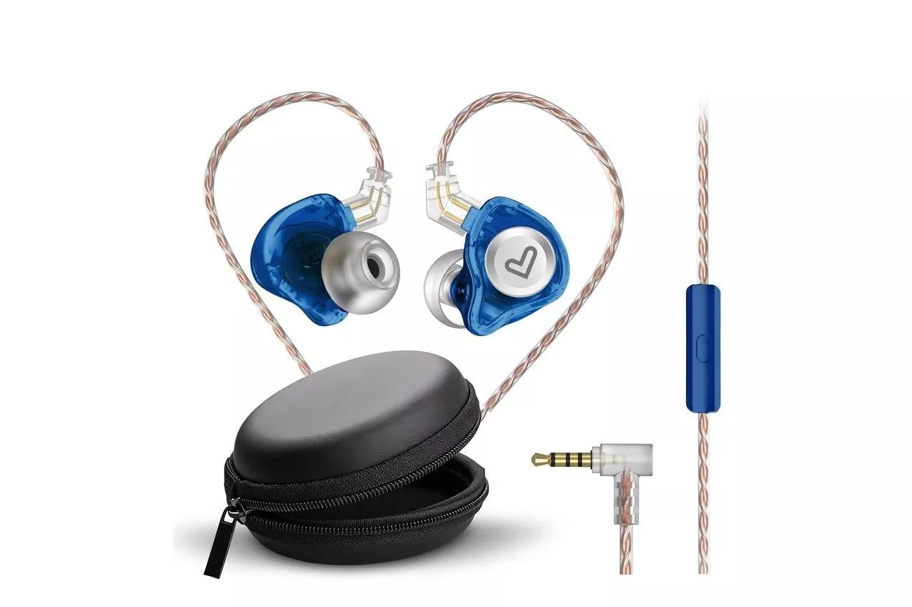 Auriculares Energy Sistem Monitor Earphones con cable Minijack y USB-C, micr&oacute;fono y control, azul