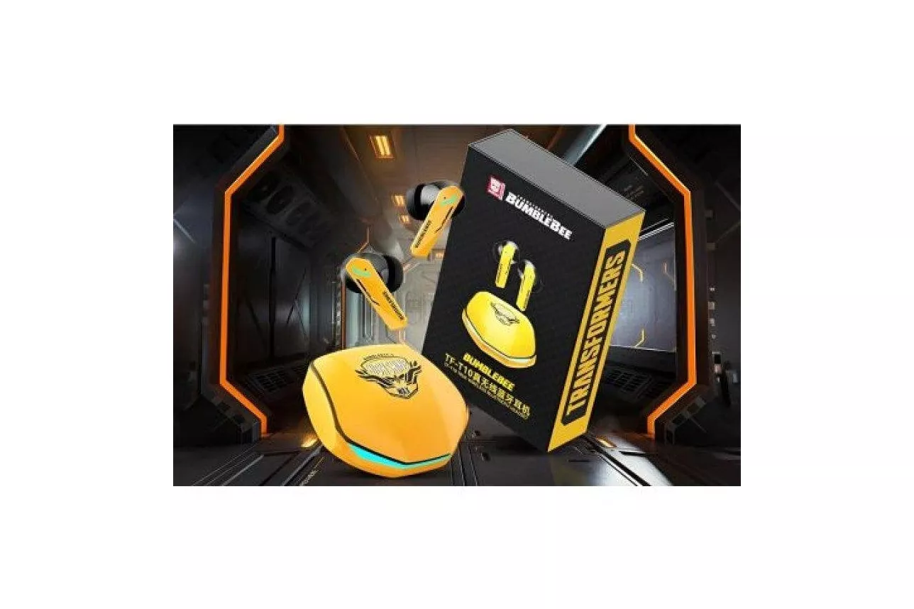 Auriculares Hasbro Transformers TF-T10 inal&aacute;mbricos Bluetooth 5.4 gaming con cancelaci&oacute;n de ruido amarillo