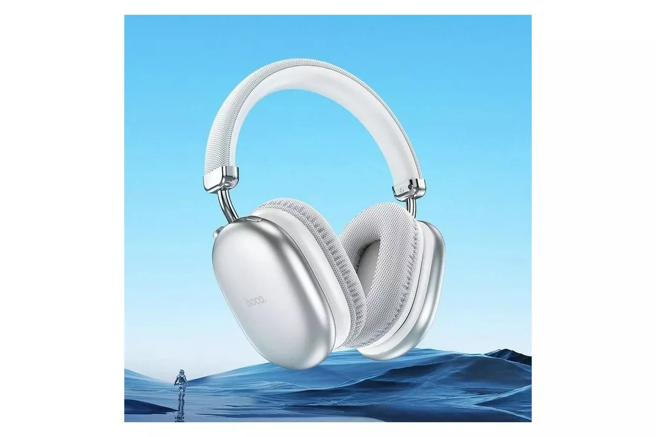 Auriculares Hoco W35 Max Joy inal&aacute;mbricos Bluetooth con microSD y micr&oacute;fono, color plata