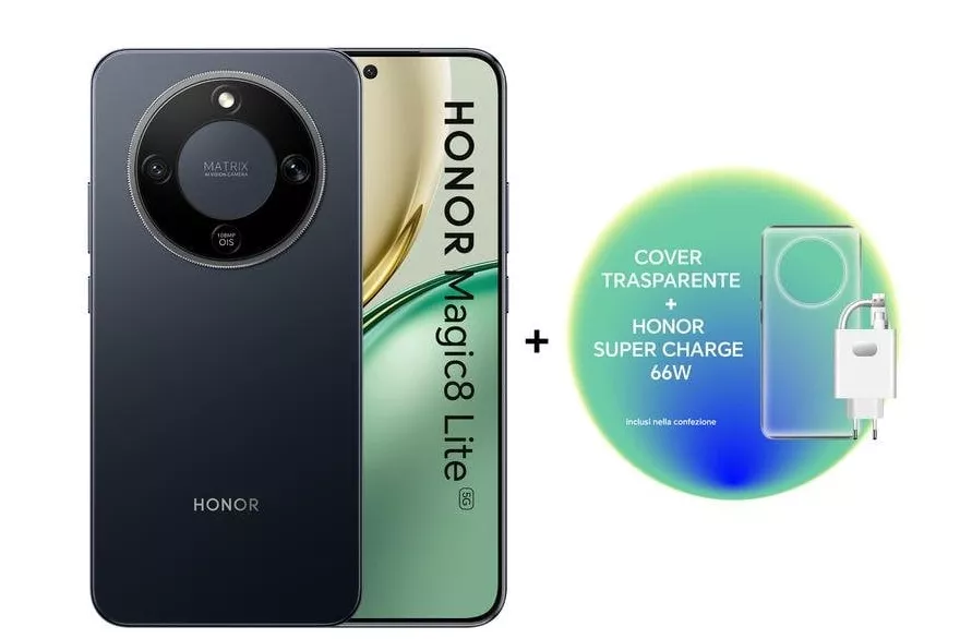 HONOR Magic8 Lite 5G 8GB 512GB 6.79" Negro + Cargador 66W + Funda Transparente