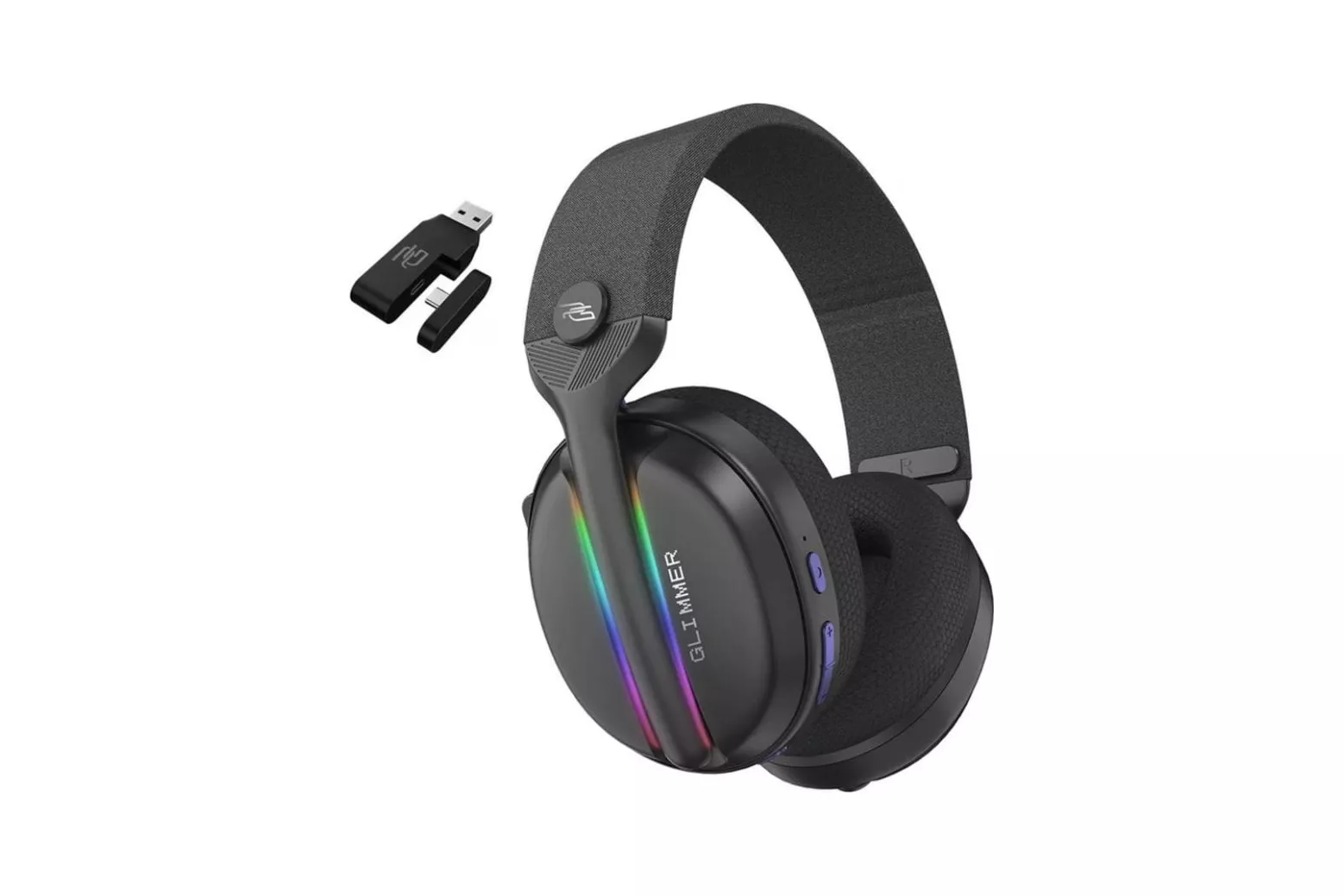 Auriculares Proove over ear inal&aacute;mbricos con Bluetooth y USB-C para gaming multicolor