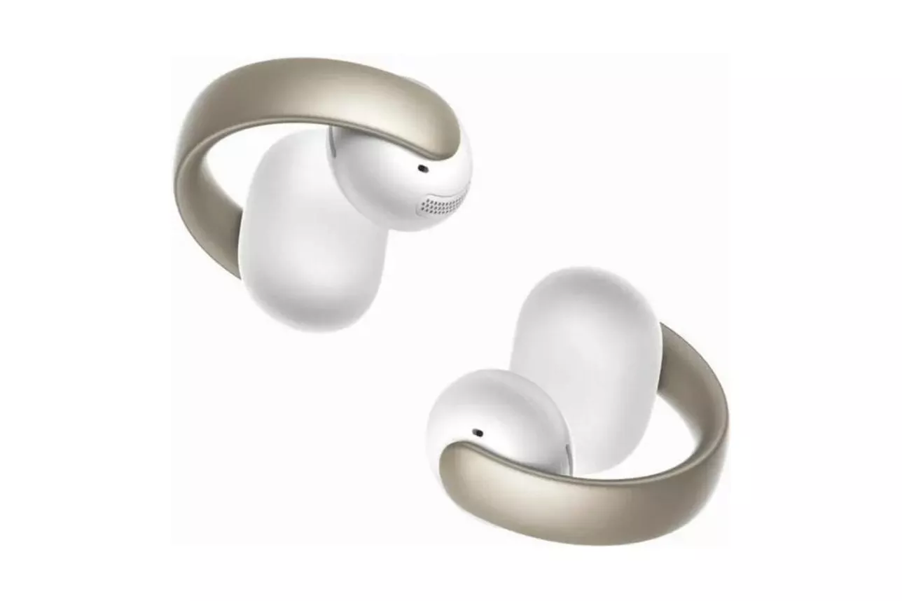 Auriculares Soundcore AeroClip inal&aacute;mbricos Bluetooth clip-on con 4 micr&oacute;fonos AI Champagne Mist