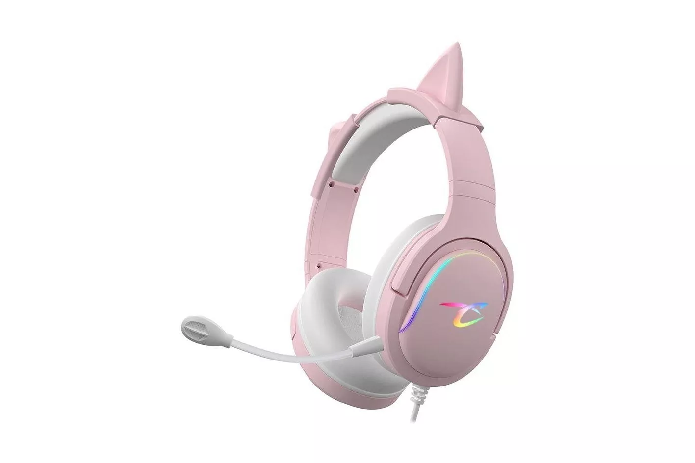 Auriculares Subsonic SA5684-1 con cable, RGB, micr&oacute;fono boom y dise&ntilde;o over ear rosa