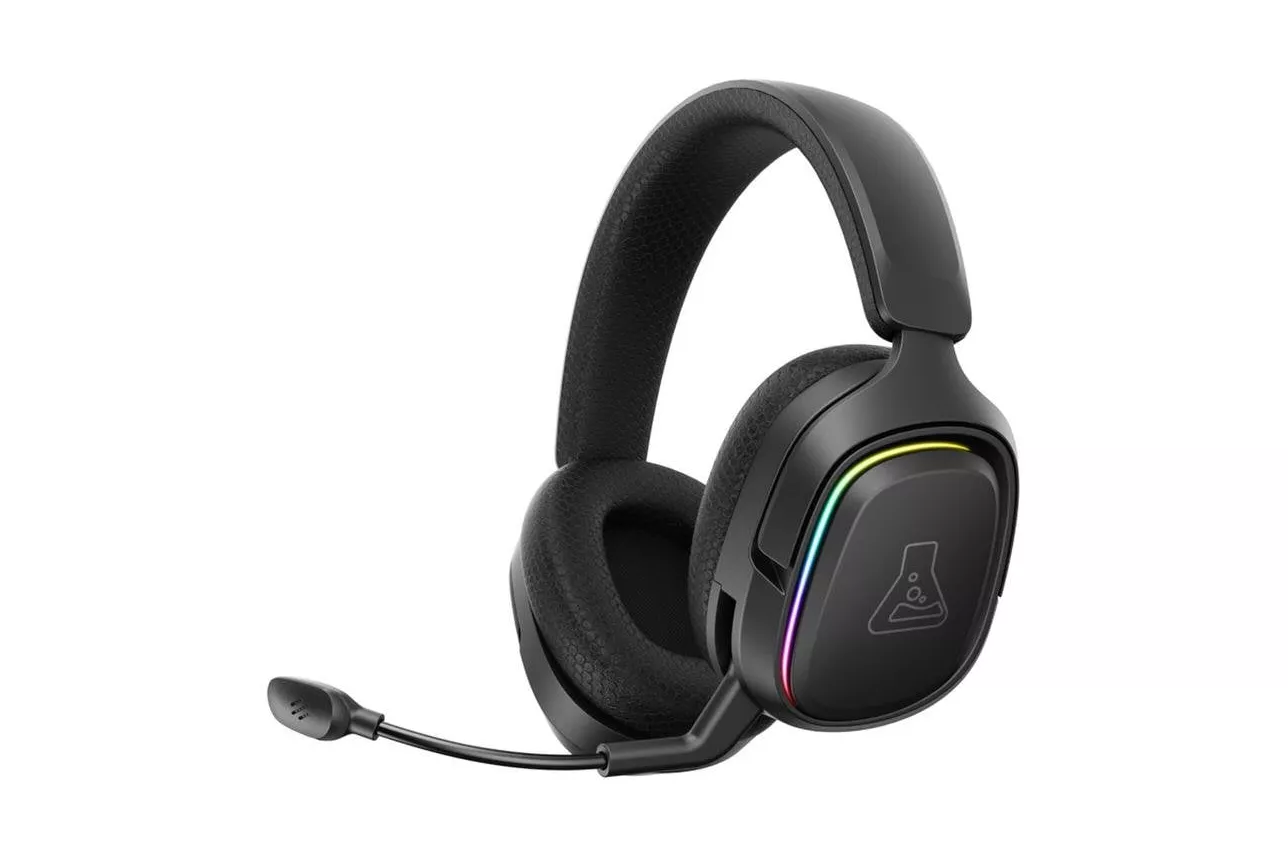Auriculares The G-Lab KORP Rubidium inal&aacute;mbricos Bluetooth 2.4 GHz y jack 3.5 mm gamer negro con LED RGB