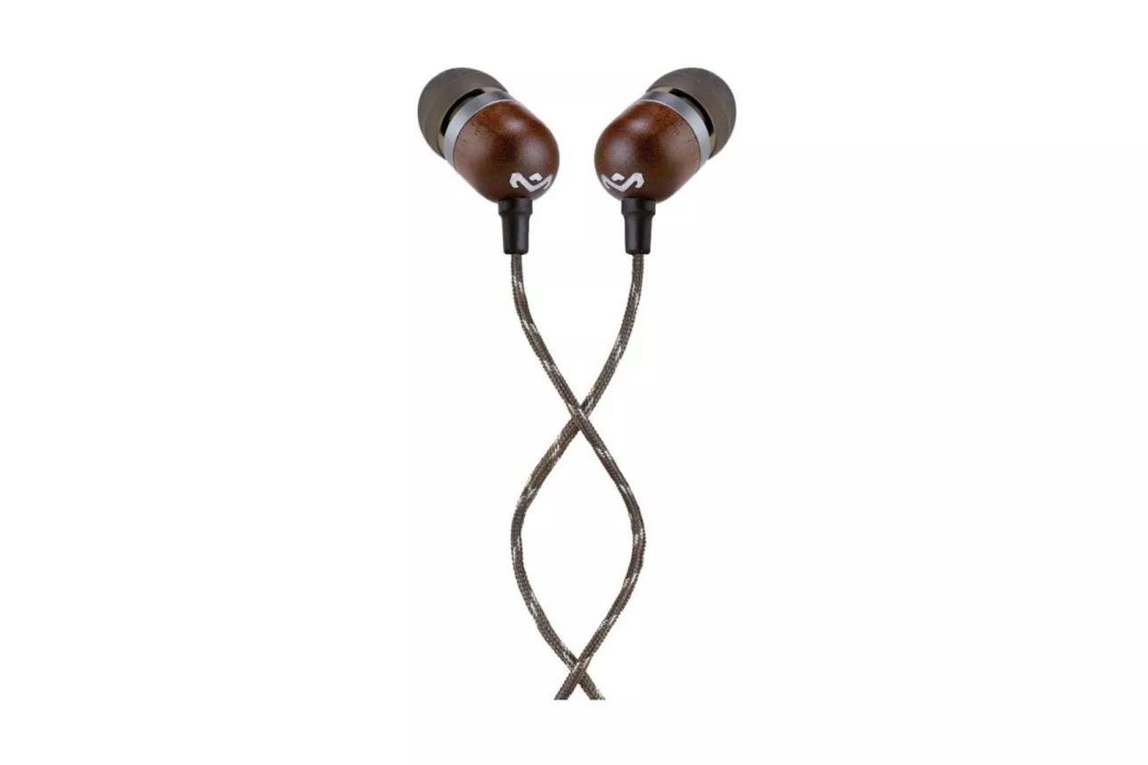 Auriculares The House Of Marley Smile Jamaica con cable, conexi&oacute;n 3,5 mm, micr&oacute;fono y control digital, negros