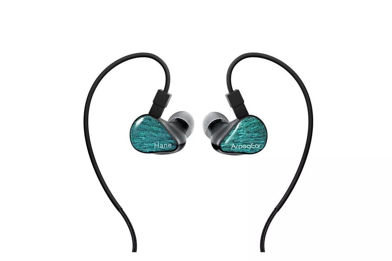 Auriculares Topping ArpegEar Hane con cable desmontable 2 pines, ajuste ergon&oacute;mico negro y verde azulado