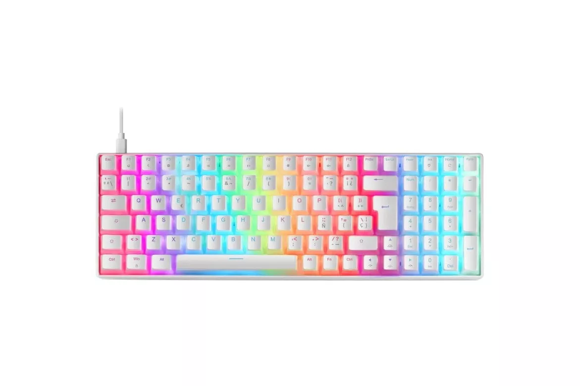 Mars Gaming MKULTRA Teclado Mec&aacute;nico Blanco Switch Rojo