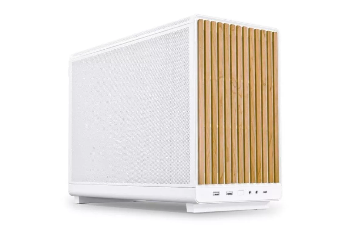 Caja PC Lian-Li Dan-B4 Wood Blanco Mini Tower