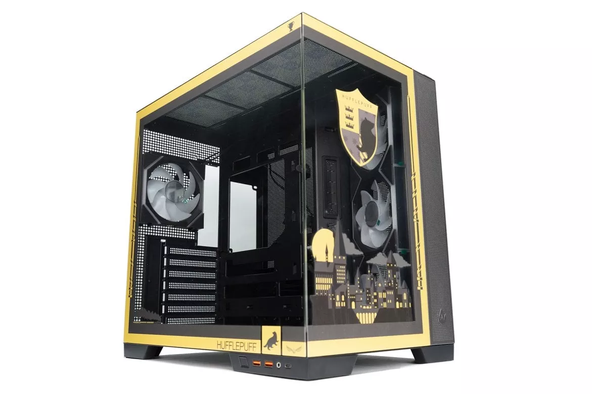 Torre PC Forgeon Tiberium EVO Torre ATX ARGB USB-C Cristal Templado Negra House Pride Hufflepuff