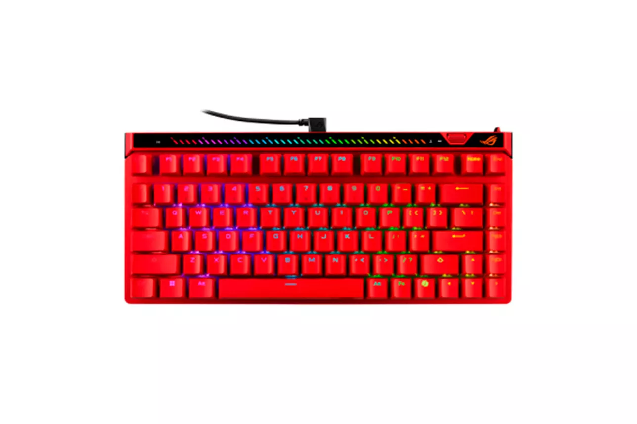 Teclado Asus ROG Falchion Ace 75 HE Red Conmutadores Magn&eacute;ticos ROG HFX V2/V2X Layout US / Ingl&eacute;s Con Funda