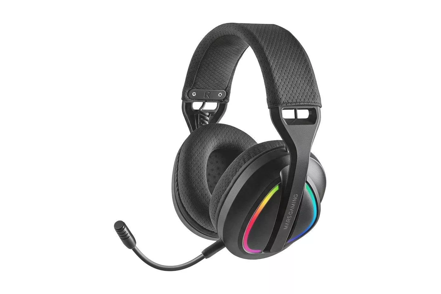 Auriculares Mars Gaming MHW-QUASAR inal&aacute;mbricos Bluetooth gaming negros con micr&oacute;fono extra&iacute;ble