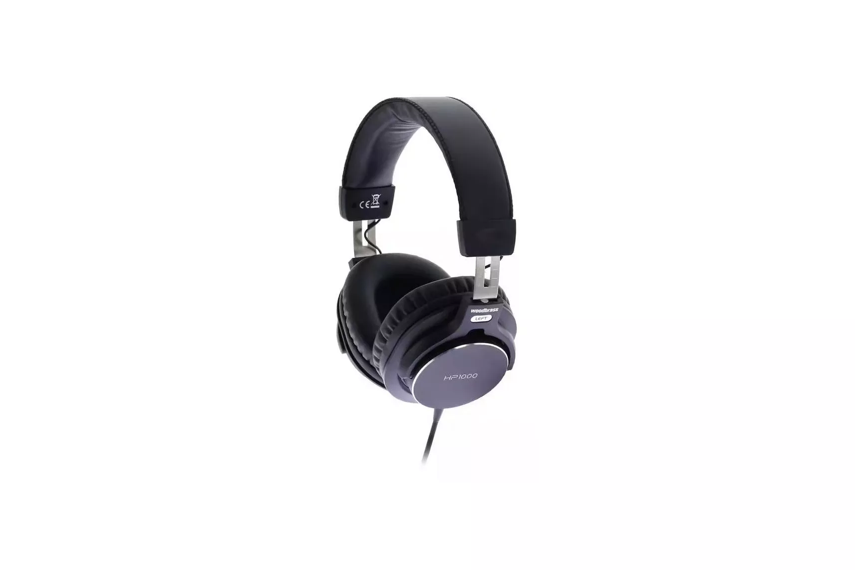 Auriculares Woodbrass HP1000 con cable Jack 3,5 mm para estudio cerrados negros